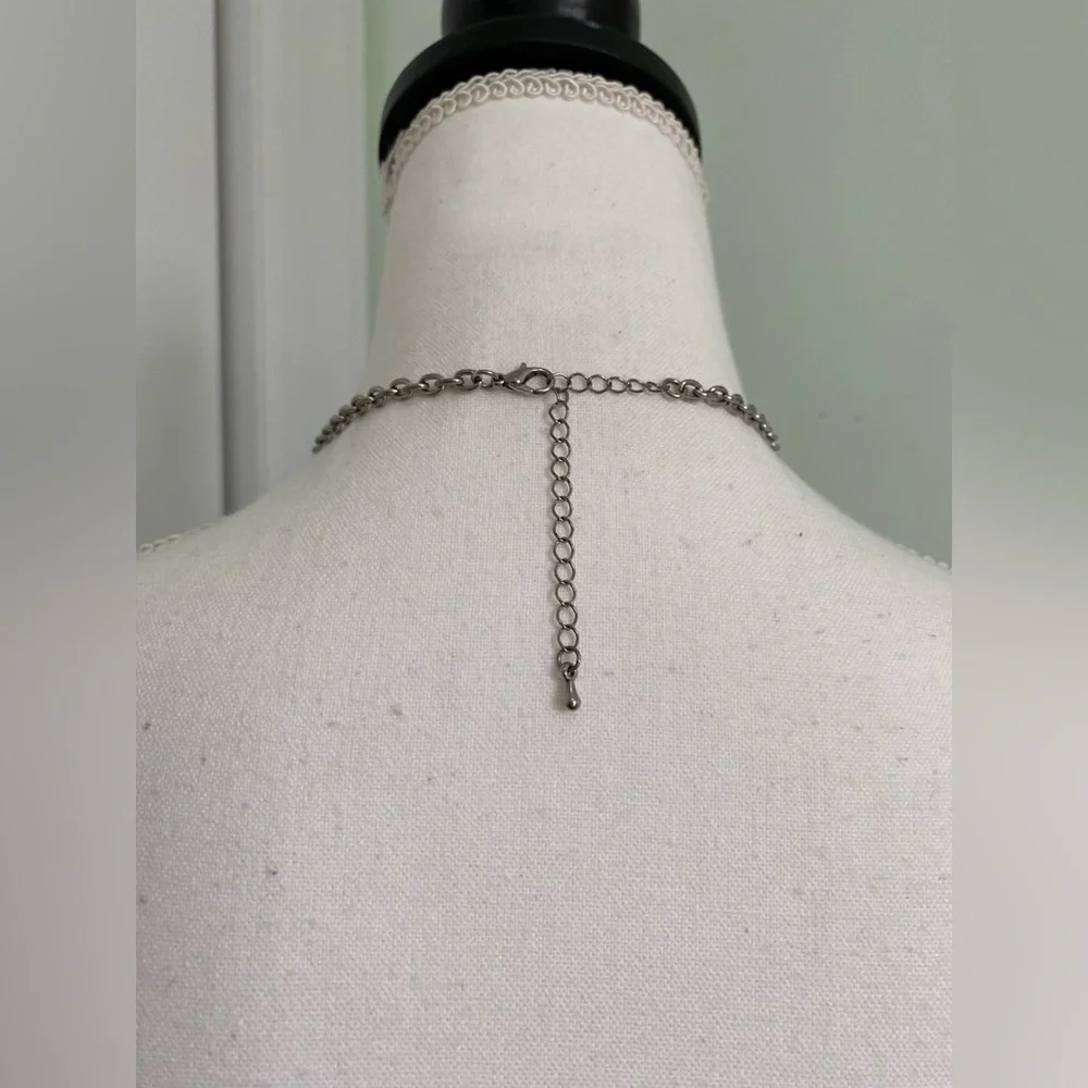 Architectural Hammered Silver Necklace - Picture 3 of 3